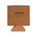 Personalized Groomsmen Gift Engraved Leatherette Can Cooler Custom Wedding Party Present Best Man Bachelor Party Favor Laser Engraved Name Initials Date Practical Keepsake Drink Holder Celebration Essential Rustic Style Wedding Day Thank You