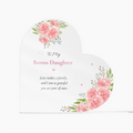 Bonus Daughter Gift Acrylic Plaque, Meaningful Bonus Daughter Keepsake, Floral Heart Gift, Gift for Bonus Daughter, Blended Family Gift