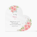 Niece Gift from Aunt Acrylic Plaque, Meaningful Niece Keepsake Gift, Pink Floral Heart Decor, Birthday Gift for Niece, Gift from Aunt