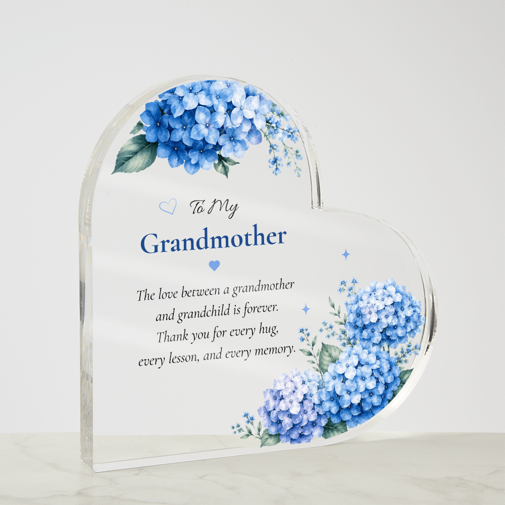 Grandmother Heart Acrylic Plaque Keepsake Sentimental Family