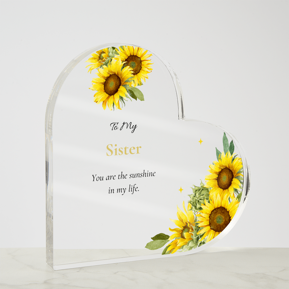 To My Sister – You Are My Sunshine | Sunflower Acrylic Keepsake Gift