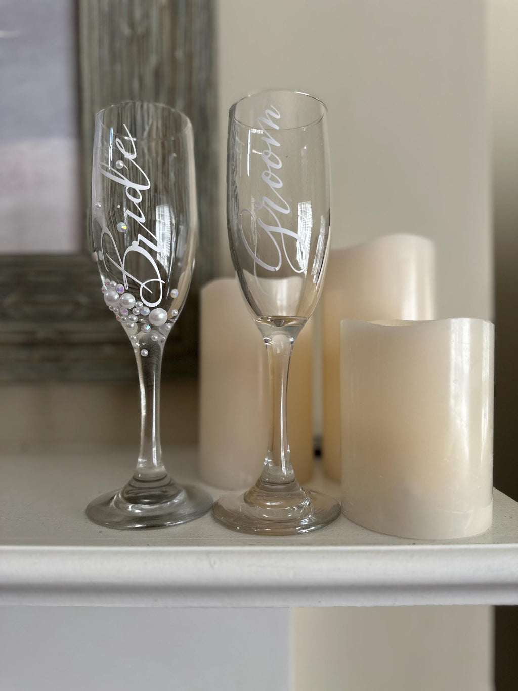 Wedding Toast Glass Set Bride Groom Glass set Engagement Gifts Couple Toasting Glasses Newlywed Champagne Flute Prosecco Goblet Reception