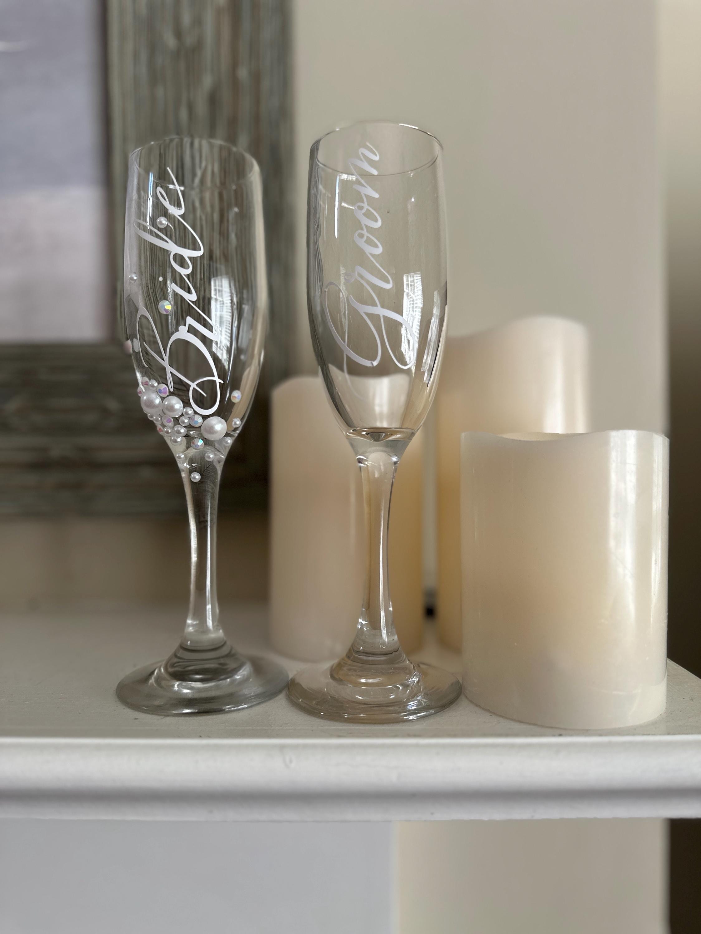 Wedding Toast Glass Set Bride Groom Glass set Engagement Gifts Couple Toasting Glasses Newlywed Champagne Flute Prosecco Goblet Reception