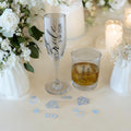 Bride Groom Gift Personalized Wedding Keepsake Champagne Flute Engraved Whiskey Tumbler Rocks Glass Set Couple Toasting Celebration
