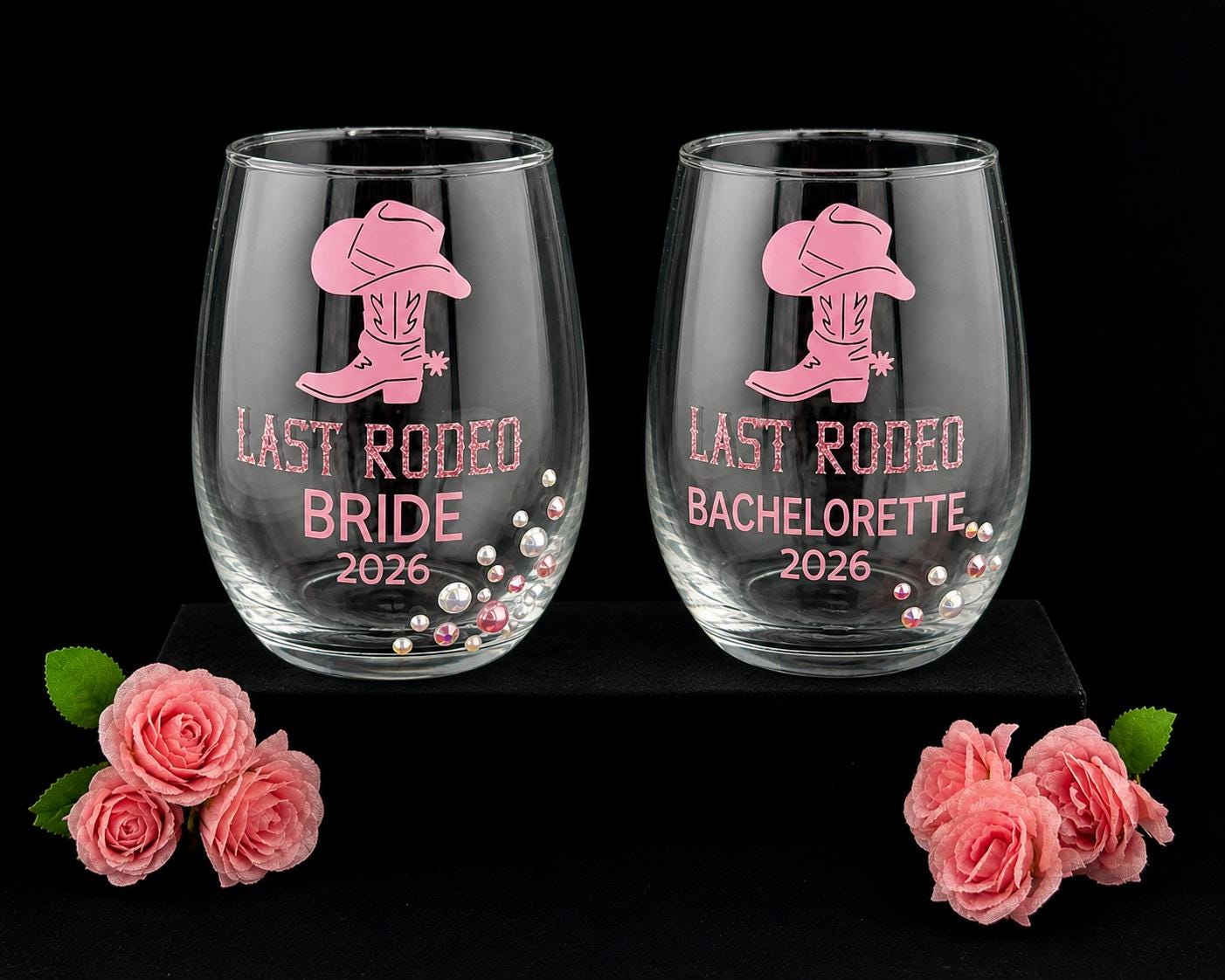 Last Rodeo Bach Party Gifts Cowgirl Bachelorette Wine Glass Western Bride Crew Cowboy Boot Rhinestone Celebration Disco Bridal Shower Custom