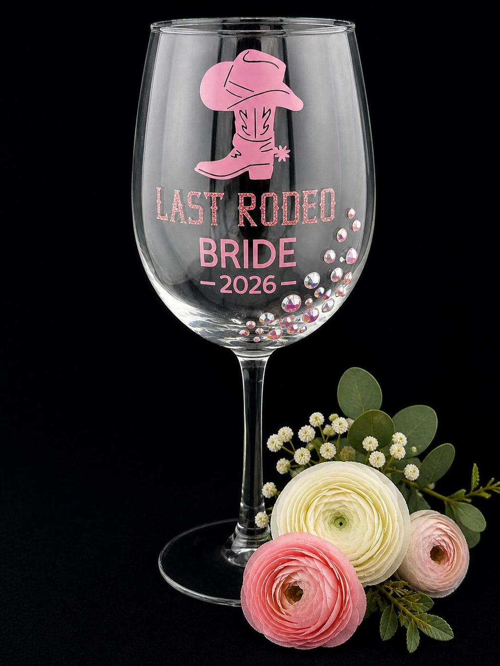 Last Rodeo Bach Party Gifts Cowgirl Bachelorette Wine Glass Western Bride Crew Cowboy Boot Rhinestone Celebration Disco Bridal Shower Custom