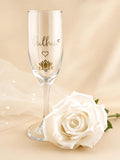 Dulhan Champagne Flute  Gold Lettering, Pearl, Rhinestone Bridal Glass, Indian American Wedding Gift, Indian Wedding Glass