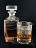 Funny Dad Gift Etched Whiskey Glass Bourbon Tumbler Father Bride Groom Parent Wedding Celebration Drinkware Men Personalized Scotch Lover