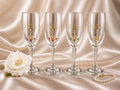 Dulhan Champagne Flute Indian Bride Glass Mehndi Ceremony Toast Celebration Gift Fusion Wedding Gold Pearl Rhinestone Stemware Handcrafted