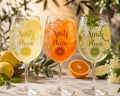 Aperol Limoncello Hugo Spritz Cocktail Glassware Summer Party Drinkware Gift Brunch Stemware Rhinestone Wine Handcrafted Spritz Please