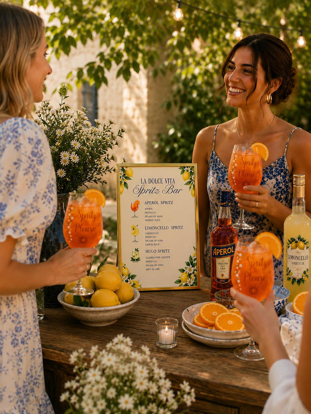 Spritz Bar Menu Sign Wedding Reception Printable Cocktail Recipe Italian Drink Bridal Shower Party Decoration Summer Event Display La Dolce