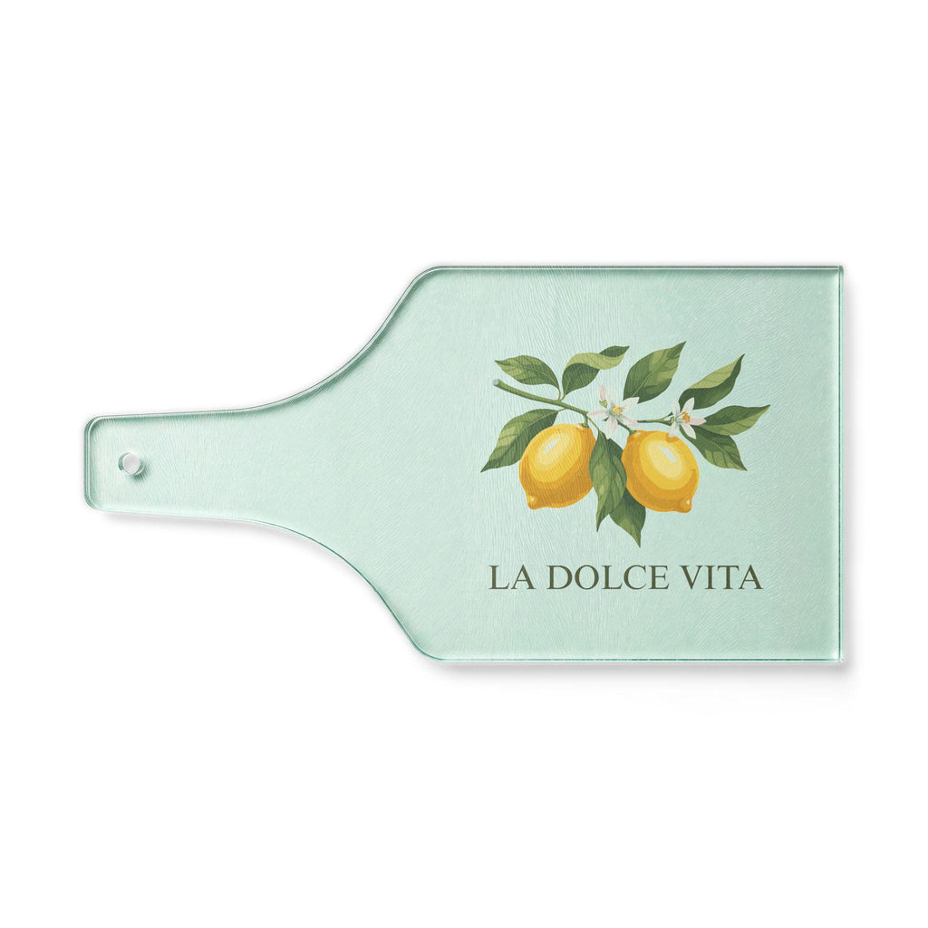 Lemon Cutting Board Glass Serving Platter Paddle Cheese Tray Charcuterie Hostess Gift Housewarming Kitchen Wall Art Italian Farmhouse