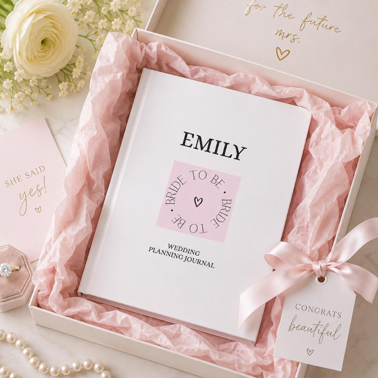 Personalized Wedding Planning Journal Bride To Be Gift Future Mrs Journal Engagement Gift for Bride Bridal Shower Gift Wedding Planner