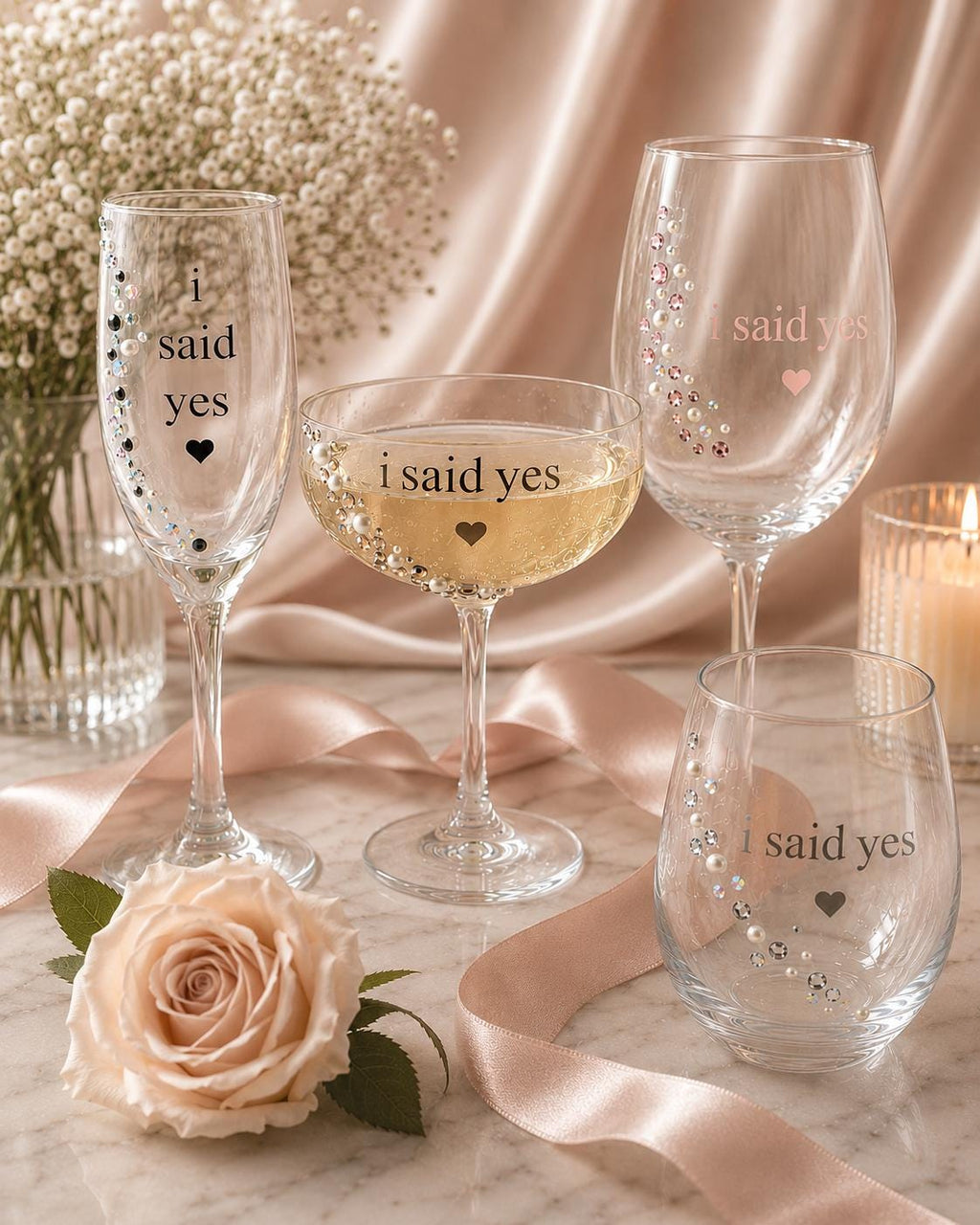 Engagement Gift Bridal Shower Gift Glam Bride Champagne Flute Future Mrs Wedding Morning Celebration Stemware Rhinestone Wine Glass Pearl