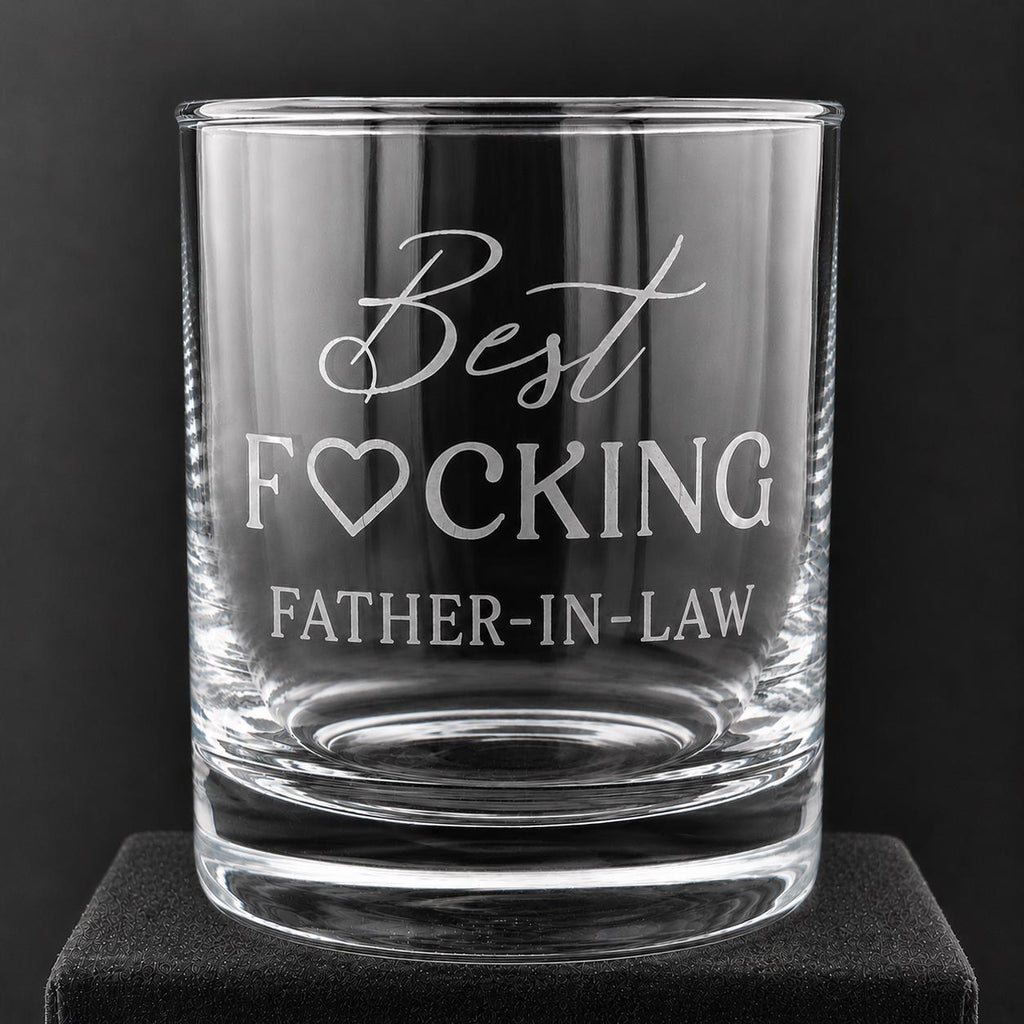 Funny Dad Gift Etched Whiskey Glass Bourbon Tumbler Father Bride Groom Parent Wedding Celebration Drinkware Men Personalized Scotch Lover