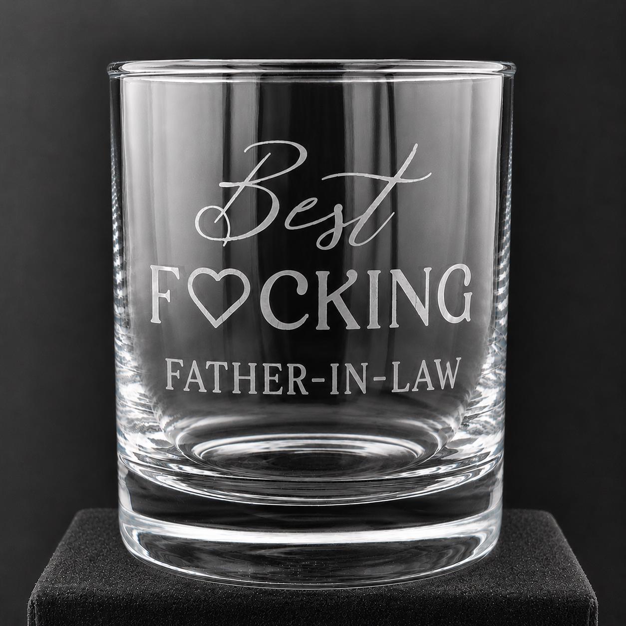 Funny Dad Gift Etched Whiskey Glass Bourbon Tumbler Father Bride Groom Parent Wedding Celebration Drinkware Men Personalized Scotch Lover