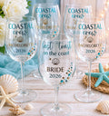 Coastal Bachelorette Wine Glass Bride Crew Beach Bach Glasses Last Toast Coast Celebration Bridesmaid Gift Stemware Nautical Wedding