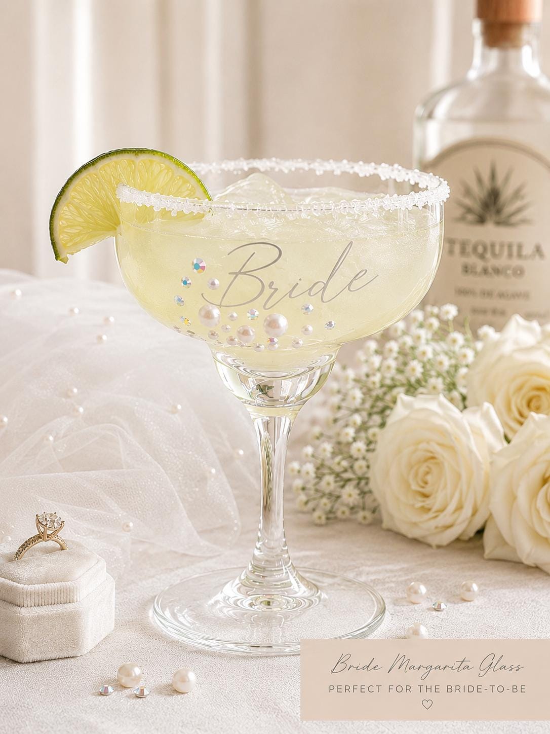 Bride Margarita Glass Bachelorette Party Cactus Drinkware Wedding Shower Gift Fiesta Theme Celebration Stemware Taco Bout Love