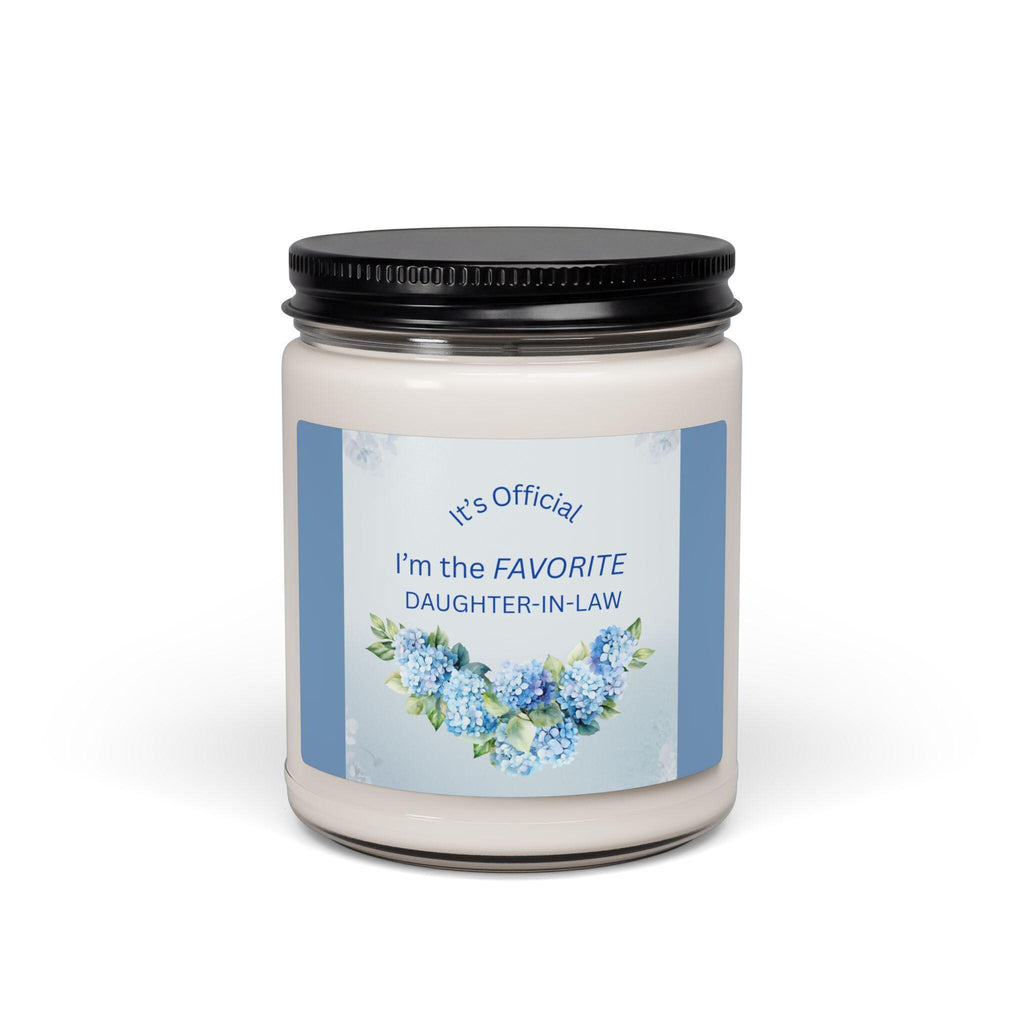 Favorite Daughter In Law Gift Idea Soy Candle DIL Present Appreciation Scented Jar Glass Home Fragrance Vegan Wax Clean Floral Hydrangea