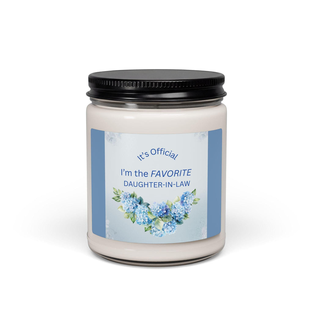 Favorite Daughter In Law Gift Idea Soy Candle DIL Present Appreciation Scented Jar Glass Home Fragrance Vegan Wax Clean Floral Hydrangea