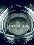 Groomsman Whiskey Glass Etched Rocks Personalized Best Man Gift Custom Groom Wedding Party Favor Engraved Initial Name Monogram Bourbon