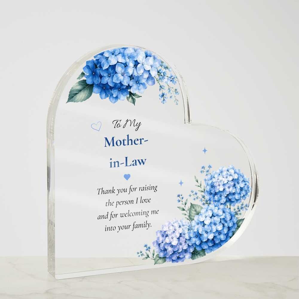 Mother Law Gift Heart Acrylic Plaque Keepsake Wedding Parent Thank You Display Sentimental Family