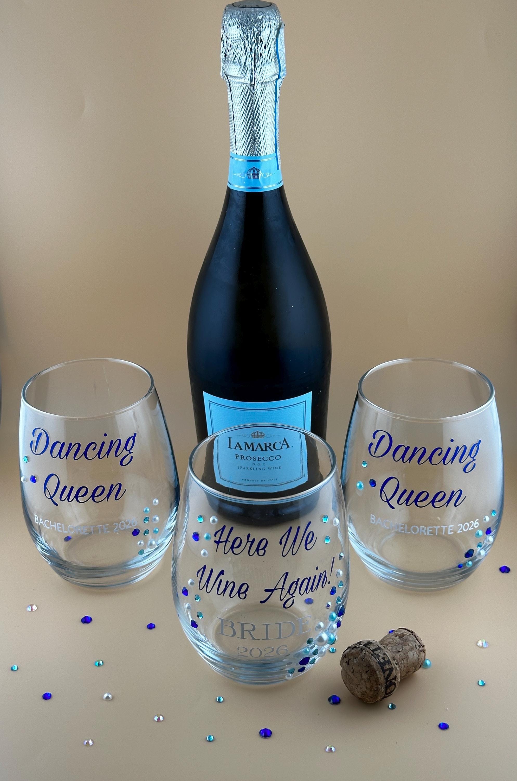 Mamma Mia Bach Party Favor Gift Set Bride Wine Glass Dancing Queen Bachelorette Celebration Bridesmaid Present Winery